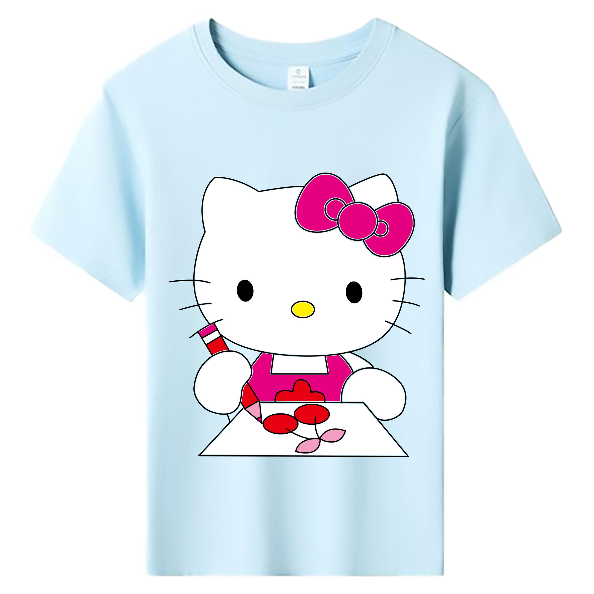 （画像用） Hello Kitty ハローキティ 綿100％キッズTシャツ（フロントプリント）